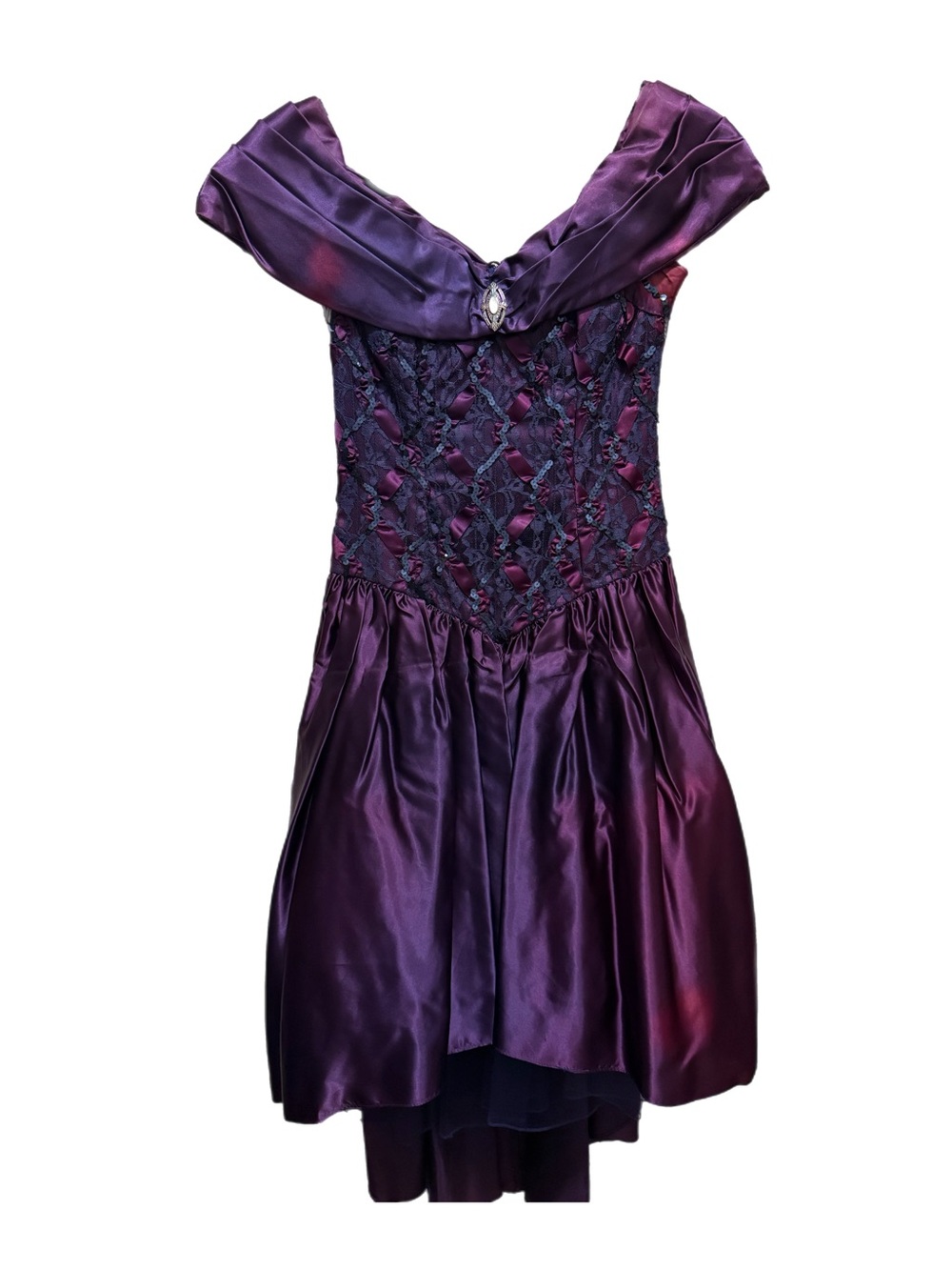 Vintage Whimsigoth Steppinโ Out Off The Shoulder Corset Style 80โs Prom Dress